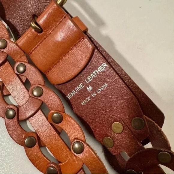 Genuine  leather braided boho coastal cowgirl belt 36 - Picture 4 of 4